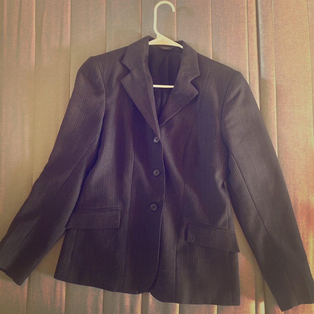 Devon-Aire Ladies Show Coat Navy Pinstripe jacket